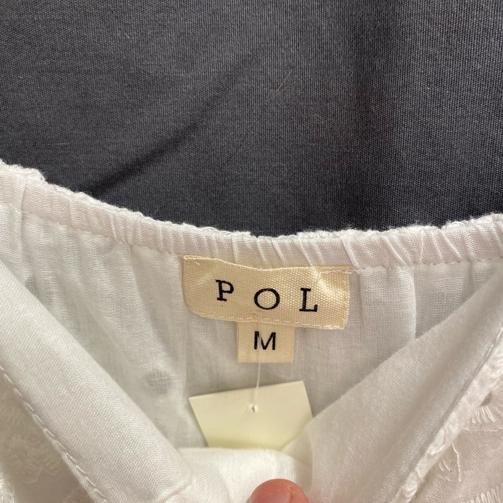 POL White Button-Front Lace Midi Dress - Picture 4 of 4